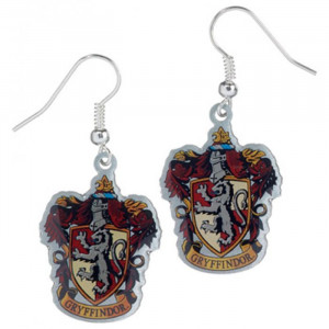 Cercei placati argint licenta Harry Potter Casa Gryffindor