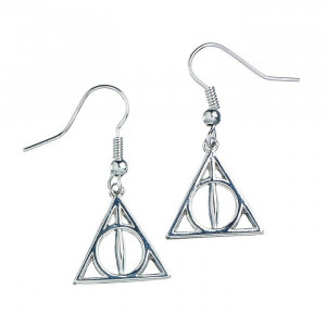 Cercei placati argint licenta Harry Potter Talismanele Mortii