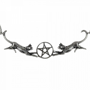 Colier Witches Familiars - Pisicute cu Pentagrama