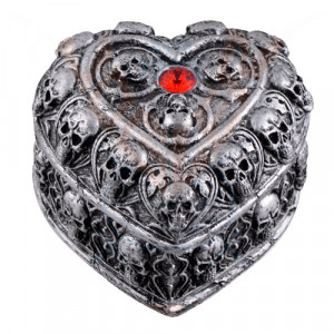 Cutie pentru bijuterii gotica Inima ranita 9cm