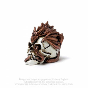 Mini statueta dragon pe craniu 3.6cm