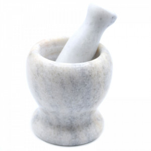 Mojar gri cu pistil din marmura 11cm