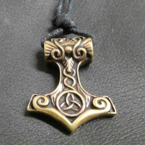 Pandantiv bronz Ciocanul lui Thor cu nod celtic