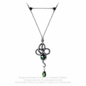 Pandantiv sarpe incolacit, cristal verde, Tercia