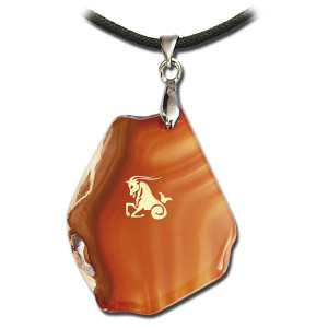 Pandantiv talisman piatra agata semn zodiacal Capricorn(22 decembrie - 20 ianuarie)