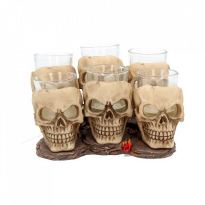 Set pahare shot cu craniu 10 cm