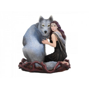 Statueta lup Suflete Pereche Anne Stokes 17 cm