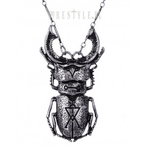 Pandantiv gotic Carabus cu Rune - argintiu