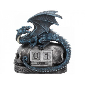 Calendar perpetuu pentru birou dragon si craniu Veghetorul Anului 14 cm