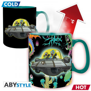 Cana ceramica termosensibila licenta Rick& Morty - Nava Spatiala