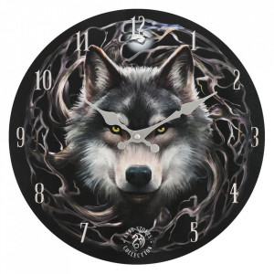 Ceas de perete din lemn Night Forest - Anne Stokes