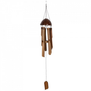 Clopotel de vant din trunchiuri de bambus 90 cm