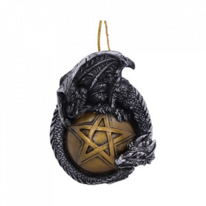 Decoratiune cu agatatoare dragon pe pentagrama Caspar - 8,9cm