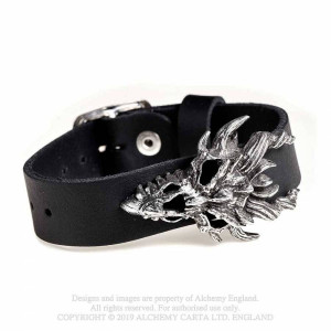 Dragon Skull Leather Wriststraps