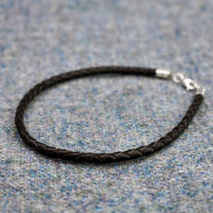 Leather Bracelet with Silver Fittings Odin's Ravens