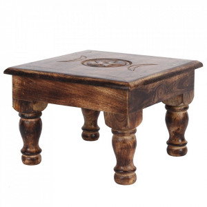 Masuta de altar sculptata din lemn Luna Tripla 30 cm