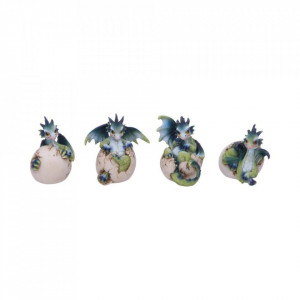 Set 4 statuete pui de dragon in ou Hatchlings Emergence 8 cm