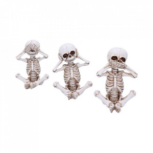 Set statuete Trei schelete intelepte Skellywags 13 cm