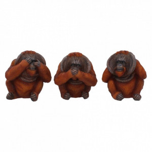 Set statuete Trei urangutani intelepti 10.5 cm