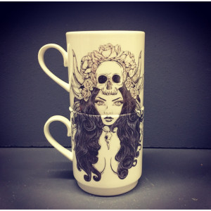 Skull Lady 2 mugs set