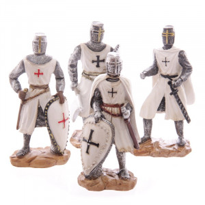 Statuetă cavaler medieval Cruciat 11 cm