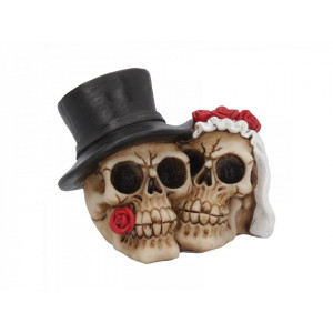 Statueta cranii Mire si Mireasa Mereu Impreuna 16 cm
