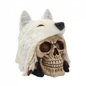 Statueta craniu Lupul nocturn 15 cm