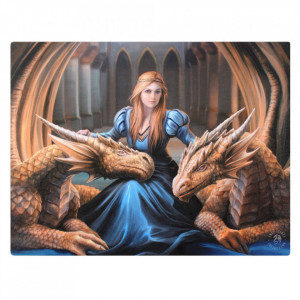 Tablou canvas, zana si dragoni, Loialitate fioroasa 19x25cm - Anne Stokes
