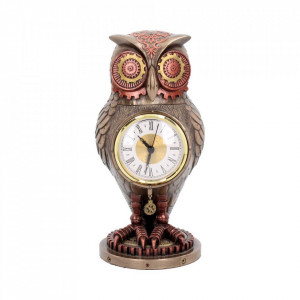 Ceas de birou cu bufniță steampunk Tick Toot