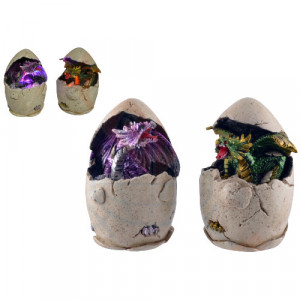 Decoratiune cu led Dragonel in ou 10cm