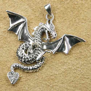 Pandantiv argint Dragon 5 cm