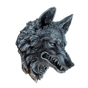Plachetă decorativă perete Cap de lup 30cm