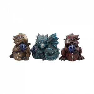 Set 3 statuete dragonei Pietre pretioase 8 cm