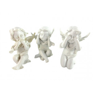 Set 3 statuete Trei Ingerasi intelepti 8 cm