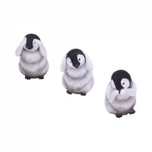 Set statuete Trei pinguini intelepti 9 cm