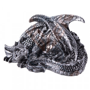 Statueta dragon Aaden - argintiu 10cm
