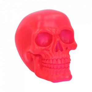 Statueta fosforescenta craniu Psychedelic - roz 15.5 cm