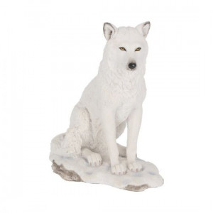 Statuetă lup alb Lupul Naluca 20 cm