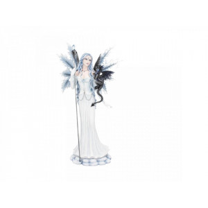Statueta zana de iarna si dragon Adica 57 cm
