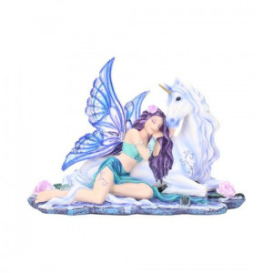 Statueta zana si unicorn Belle 34 cm