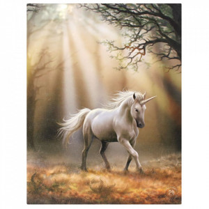 Tablou canvas Glimpse of an Unicorn 19x25cm - Anne Stokes