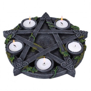 Wiccan Pentagram Tea light Holder 25.5cm