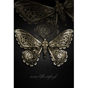 Clamă de păr gotică steampunk Mechanical Moth
