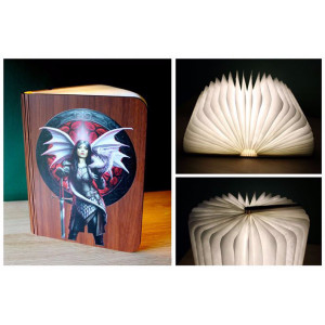Lampa in forma de carte cu LED in foi, imagine Anne Stokes, Valour