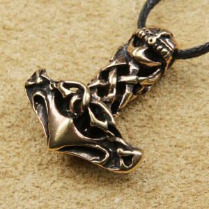 Pandantiv viking bronz Ciocanul lui Thor