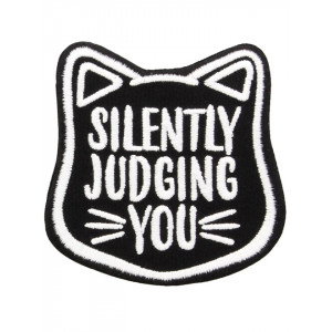 Petic textil decorativ / Patch brodat Silently Judging You