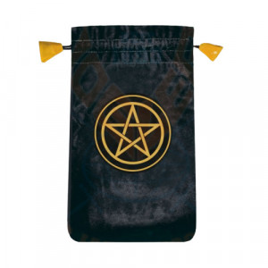 Punga catifea pentru carti de tarot Pentagrama 14cm