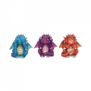 Set statuete Trei dragonei intelepti 8.5 cm