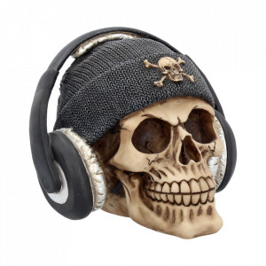 Statueta craniu Dead Beat - gri 17 cm