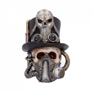 Statueta craniu steampunk Respiratie Usoara 19 cm